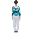 Waves Ocean Sea Tsunami Nautical Blue Women s Slouchy Sweat View2