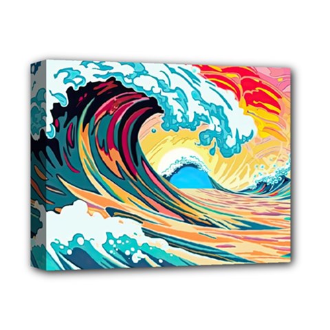 Waves Ocean Sea Tsunami Nautical 8 Deluxe Canvas 14  X 11  (stretched) by Jancukart