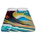 Waves Ocean Sea Tsunami Nautical 8 Fitted Sheet (Queen Size) View1