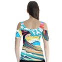 Waves Ocean Sea Tsunami Nautical 8 Butterfly Sleeve Cutout Tee  View2