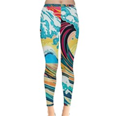 Waves Ocean Sea Tsunami Nautical 8 Inside Out Leggings