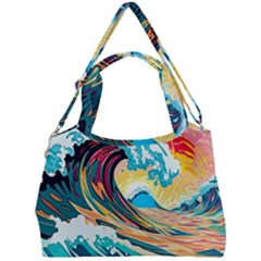 Waves Ocean Sea Tsunami Nautical 8 Double Compartment Shoulder Bag by Jancukart