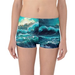 Tsunami Waves Ocean Sea Nautical Nature Water 5 Boyleg Bikini Bottoms