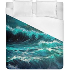 Tsunami Waves Ocean Sea Nautical Nature Water 5 Duvet Cover (california King Size) by Jancukart