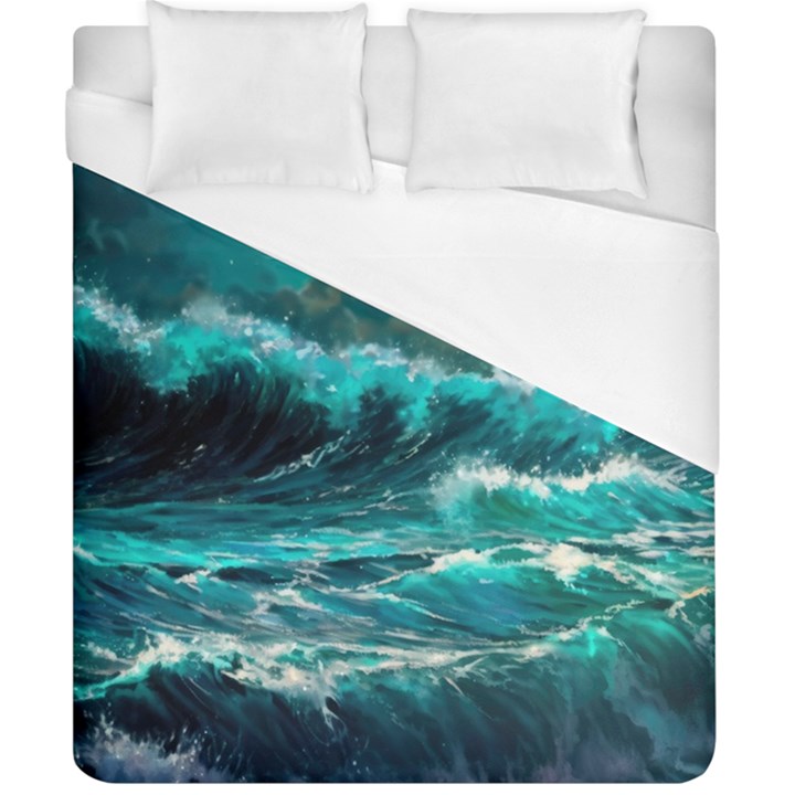 Tsunami Waves Ocean Sea Nautical Nature Water 5 Duvet Cover (California King Size)