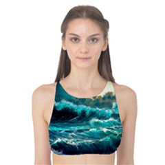 Tsunami Waves Ocean Sea Nautical Nature Water 5 Tank Bikini Top