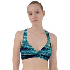 Tsunami Waves Ocean Sea Nautical Nature Water 5 Sweetheart Sports Bra