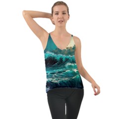 Tsunami Waves Ocean Sea Nautical Nature Water 5 Chiffon Cami