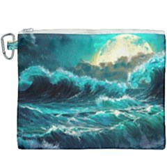 Tsunami Waves Ocean Sea Nautical Nature Water 5 Canvas Cosmetic Bag (xxxl) by Jancukart