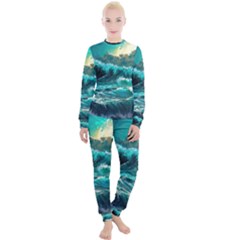 Tsunami Waves Ocean Sea Nautical Nature Water 5 Women s Lounge Set by Jancukart