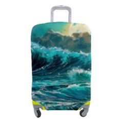 Tsunami Waves Ocean Sea Nautical Nature Water 5 Luggage Cover (small) by Jancukart