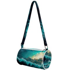 Tsunami Waves Ocean Sea Nautical Nature Water 5 Mini Cylinder Bag by Jancukart