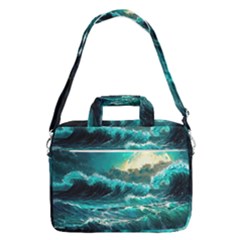 Tsunami Waves Ocean Sea Nautical Nature Water 5 Macbook Pro 16  Shoulder Laptop Bag by Jancukart