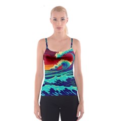 Tsunami Waves Ocean Sea Nautical Nature Water 9 Spaghetti Strap Top