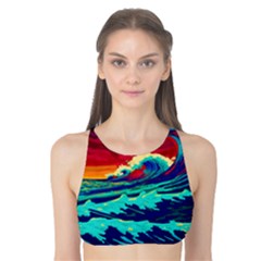 Tsunami Waves Ocean Sea Nautical Nature Water 9 Tank Bikini Top by Jancukart