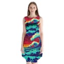 Tsunami Waves Ocean Sea Nautical Nature Water 9 Sleeveless Chiffon Dress   View1