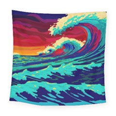 Tsunami Waves Ocean Sea Nautical Nature Water 9 Square Tapestry (large) by Jancukart