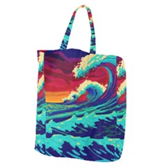 Tsunami Waves Ocean Sea Nautical Nature Water 9 Giant Grocery Tote