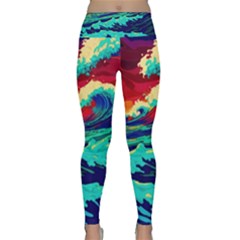 Tsunami Waves Ocean Sea Nautical Nature Water 9 Lightweight Velour Classic Yoga Leggings