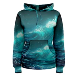 Tsunami Waves Ocean Sea Nautical Nature Water 7 Women s Pullover Hoodie by Jancukart