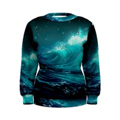 Tsunami Waves Ocean Sea Nautical Nature Water 7 Women s Sweatshirt by Jancukart