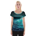 Tsunami Waves Ocean Sea Nautical Nature Water 7 Cap Sleeve Top View1