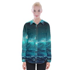 Tsunami Waves Ocean Sea Nautical Nature Water 7 Womens Long Sleeve Shirt