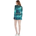 Tsunami Waves Ocean Sea Nautical Nature Water 7 Velvet Wrap Crop Top and Shorts Set View2