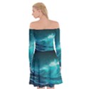 Tsunami Waves Ocean Sea Nautical Nature Water 7 Off Shoulder Skater Dress View2