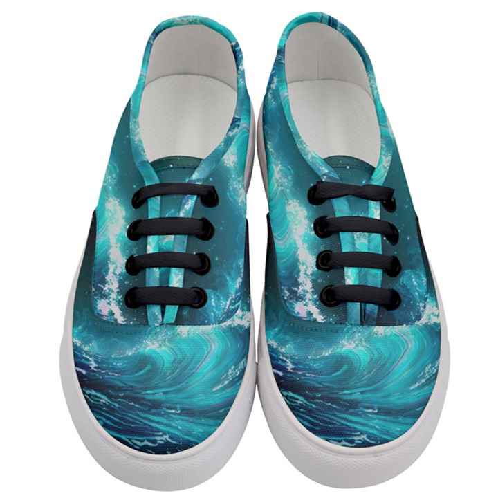 Tsunami Waves Ocean Sea Nautical Nature Water 7 Women s Classic Low Top Sneakers