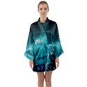 Tsunami Waves Ocean Sea Nautical Nature Water 7 Long Sleeve Satin Kimono View1