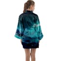 Tsunami Waves Ocean Sea Nautical Nature Water 7 Long Sleeve Satin Kimono View2