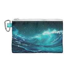 Tsunami Waves Ocean Sea Nautical Nature Water 7 Canvas Cosmetic Bag (medium)