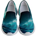 Tsunami Waves Ocean Sea Nautical Nature Water 7 Kids Lightweight Slip Ons View1