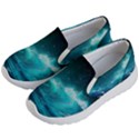 Tsunami Waves Ocean Sea Nautical Nature Water 7 Kids Lightweight Slip Ons View2