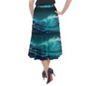 Tsunami Waves Ocean Sea Nautical Nature Water 7 Midi Mermaid Skirt View2