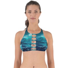 Tsunami Waves Ocean Sea Nautical Nature Water 7 Perfectly Cut Out Bikini Top by Jancukart