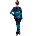 Tsunami Waves Ocean Sea Nautical Nature Water 7 Kid s Satin Long Sleeve Pajamas Set View2