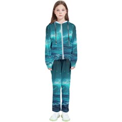 Tsunami Waves Ocean Sea Nautical Nature Water 7 Kids  Tracksuit by Jancukart