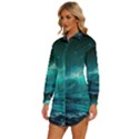 Tsunami Waves Ocean Sea Nautical Nature Water 7 Womens Long Sleeve Shirt Dress View2