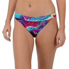 Tsunami Waves Ocean Sea Nautical Nature Water Blue Pink Band Bikini Bottoms by Jancukart