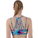 Tsunami Waves Ocean Sea Nautical Nature Water Blue Pink Line Them Up Sports Bra View2