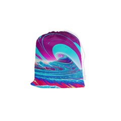 Tsunami Waves Ocean Sea Nautical Nature Water 3 Drawstring Pouch (small)