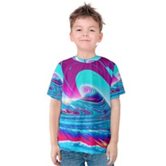 Tsunami Waves Ocean Sea Nautical Nature Water 3 Kids  Cotton Tee