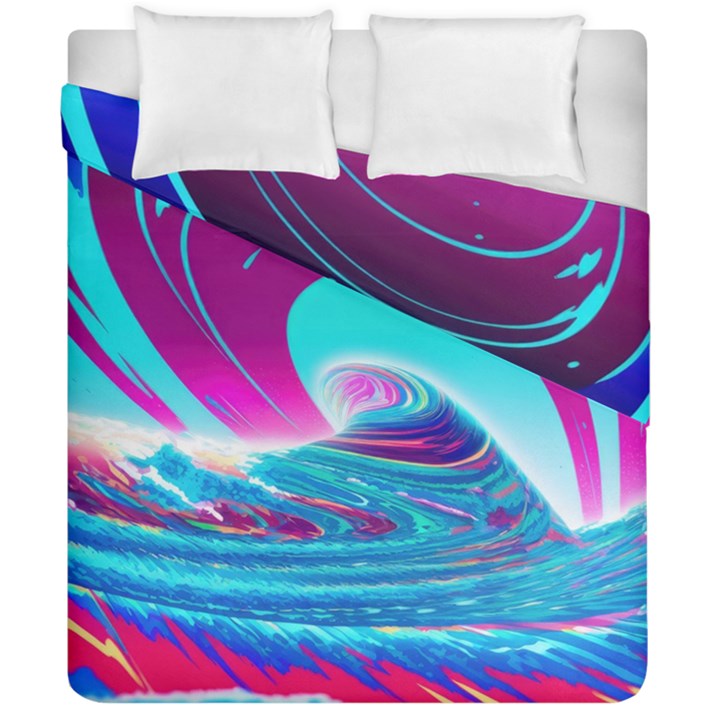 Tsunami Waves Ocean Sea Nautical Nature Water 3 Duvet Cover Double Side (California King Size)