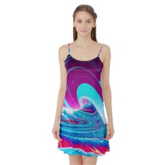 Tsunami Waves Ocean Sea Nautical Nature Water 3 Satin Night Slip by Jancukart