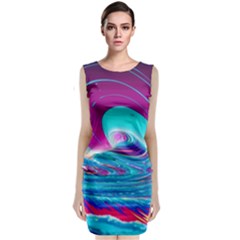 Tsunami Waves Ocean Sea Nautical Nature Water 3 Classic Sleeveless Midi Dress