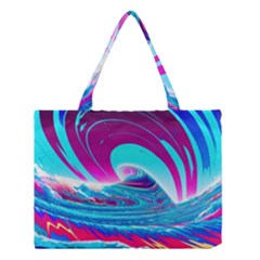 Tsunami Waves Ocean Sea Nautical Nature Water 3 Medium Tote Bag by Jancukart