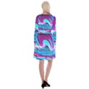 Tsunami Waves Ocean Sea Nautical Nature Water 3 Long Sleeve Velvet Front Wrap Dress View2