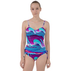 Tsunami Waves Ocean Sea Nautical Nature Water 3 Sweetheart Tankini Set